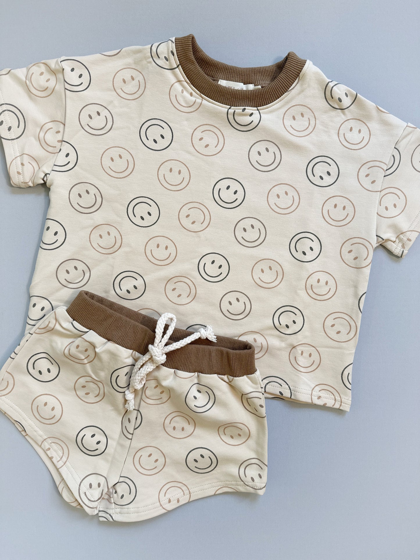 Neutral Smiley Short Set