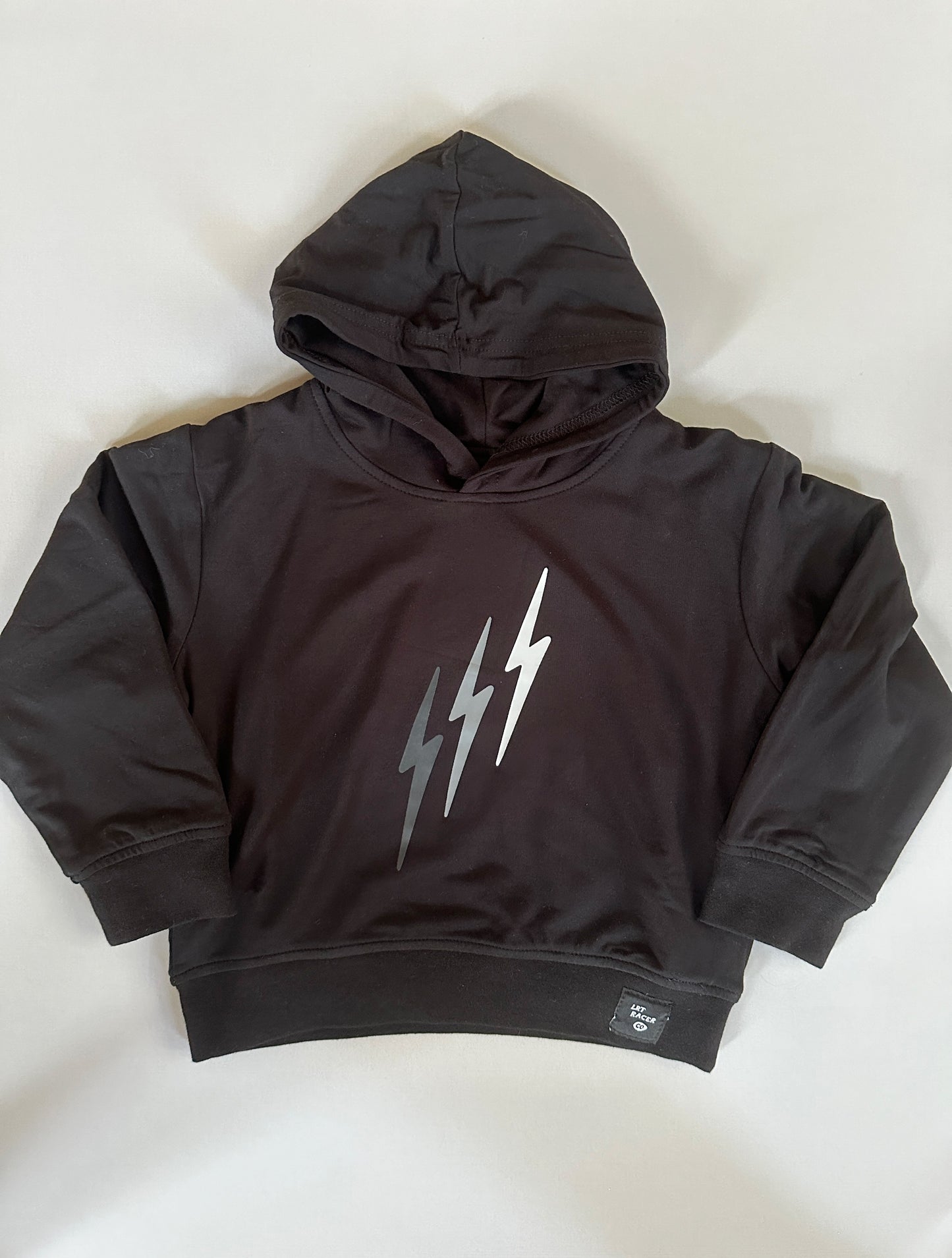 Triple Bolt Black Hoodie