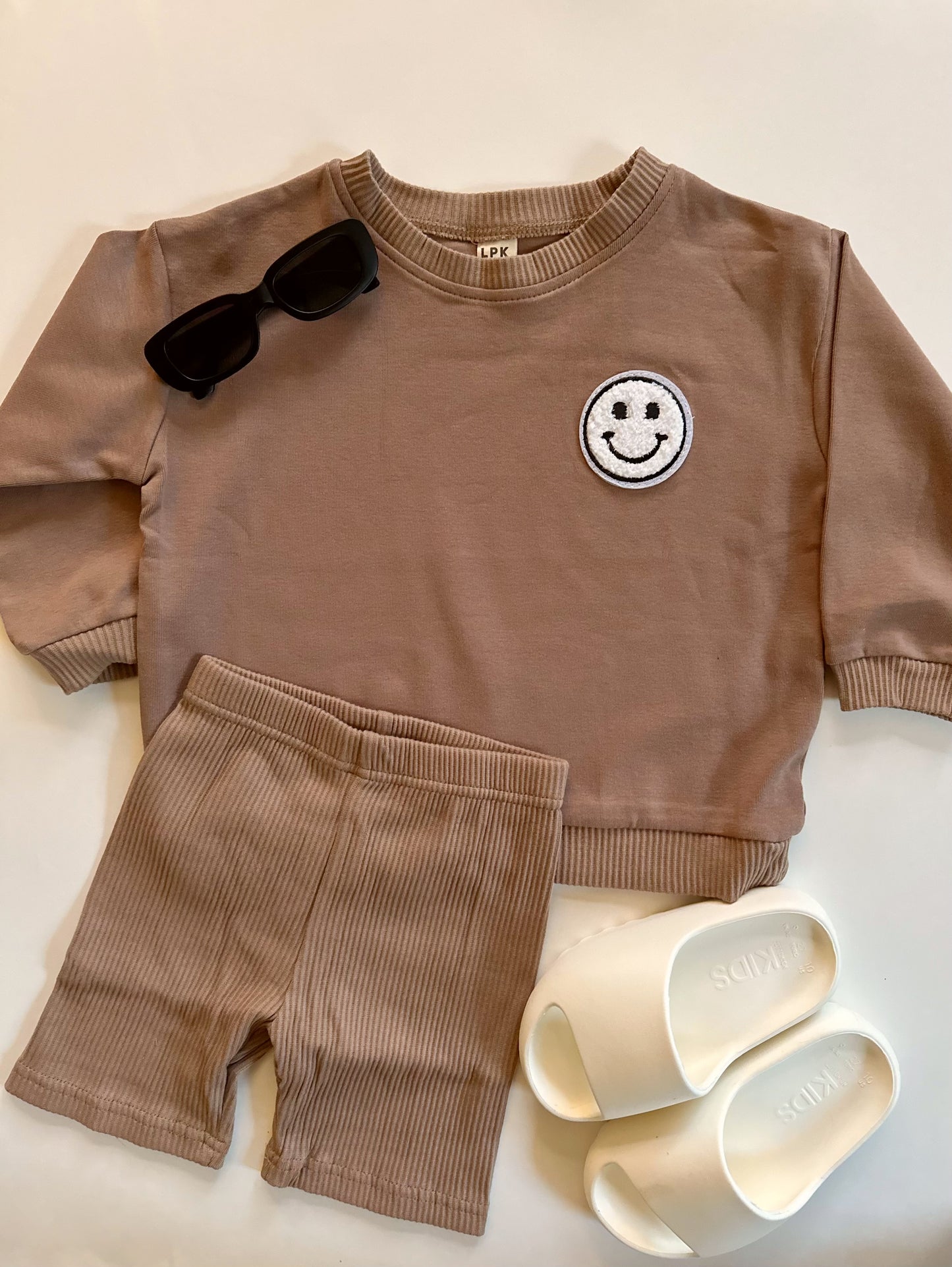 Mocha Biker Short Set