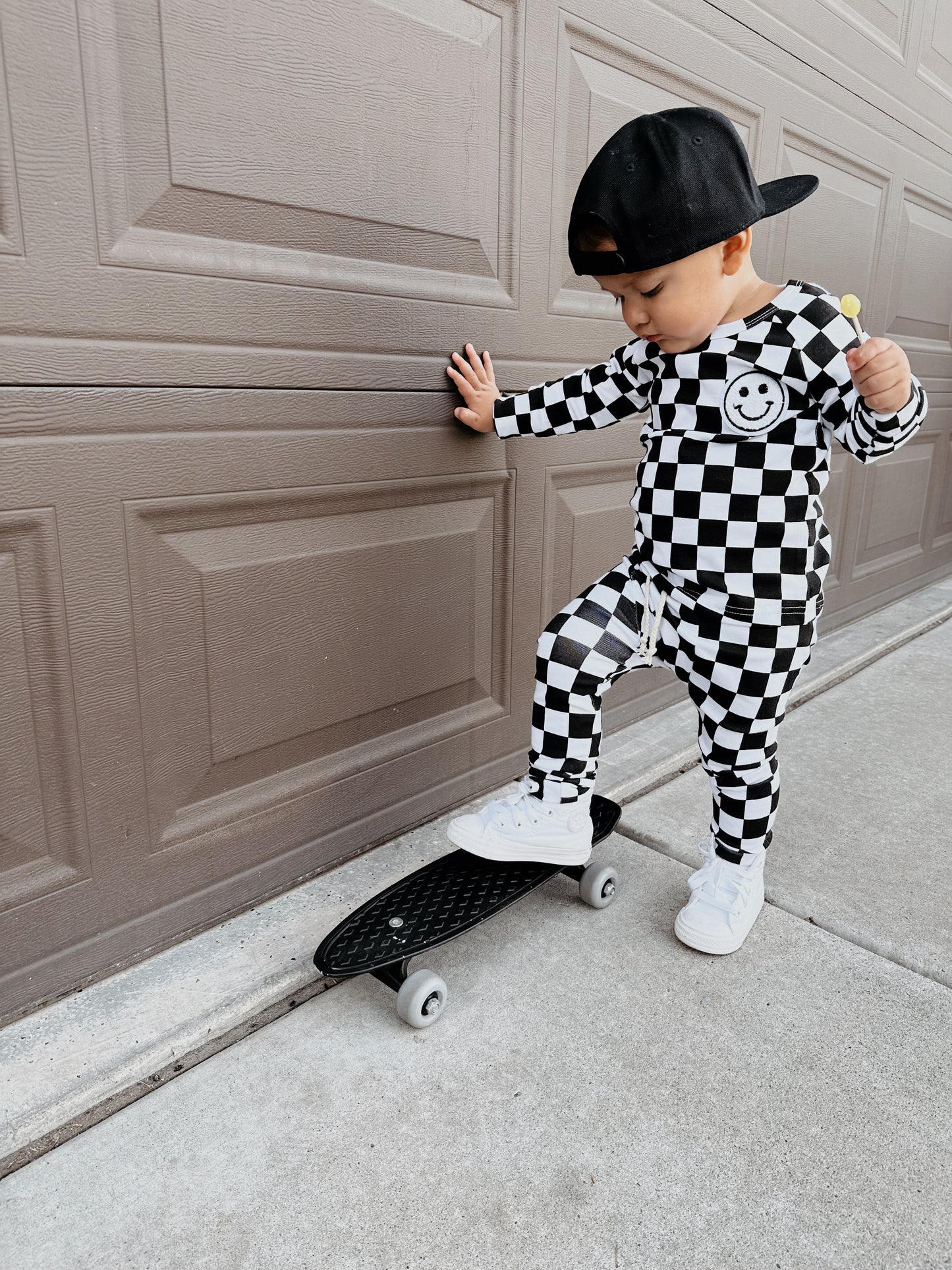 Black Checkered 2 Piece Lounge Set